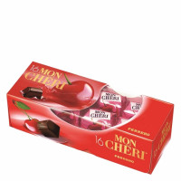 Bombones de chocolate negro rellenos de licor de cereza Mon Chéri 16 ud.
