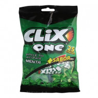 Chicle sin azúcar sabor a menta Clix One sin gluten 50 g.