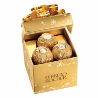 Bombones de chocolate con leche y avellana navidad Ferrero ROCHER 6 unidades de 12,5 g.