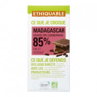 Chocolate negro 85% cacao Madagascar ecológico Ethiquable 100 g.