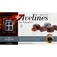 AVELINES LES NOUGALINES nougalines de chocolates con leche y avellanas Favarger estuche 150 g