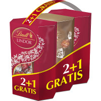 LINDT LINDOR bombones de chocolate con leche pack 2 con regalo bombones surtidos de 200g estuches 200 g