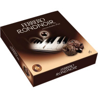 FERRERO Rondnoir bombones de chocolate negro con relleno cremoso y avellana 16 unidades caja 158 g