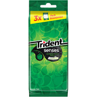 TRIDENT Senses Rainforest Mint chicles de menta sin azúcar pack 3 envases 23 g
