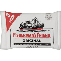 FISHERMAN`S FRIEND Original Original caramelos duros mentol y eucalipto extra fuerte pack 3 bolsa 60 g