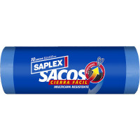 SAPLEX bolsas de basura cierra fácil 82x105cm 100 litros rollo 10 unidades SAPLEX bolsas de basura cierra fácil 82x105cm 100 litros rollo 10 unidades