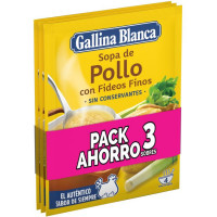Sopa de pollo con fideos GALLINA BLANCA, pack 3x71 g Sopa de pollo con fideos GALLINA BLANCA, pack 3x71 g