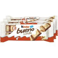 Barrita de chocolate blanco KINDER BUENO, pack 3x39 g