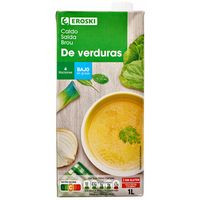 Caldo de verduras EROSKI, brik 1 litro Caldo de verduras EROSKI, brik 1 litro