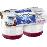 Yogur original con fresas DANONE, pack 2x130 g Yogur original con fresas DANONE, pack 2x130 g