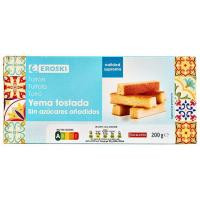 Turrón de yema tostada sin azúcar EROSKI, caja 200 g Turrón de yema tostada sin azúcar EROSKI, caja 200 g