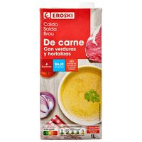 Caldo de carne EROSKI, brik 1 litro Caldo de carne EROSKI, brik 1 litro