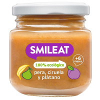 Tarrito SMILEAT pera, ciruela y plátano ecológico 130 g Tarrito SMILEAT pera, ciruela y plátano ecológico 130 g