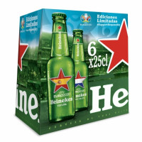 Cerveza Heineken Lager pack de 6 botellas de 25 cl.