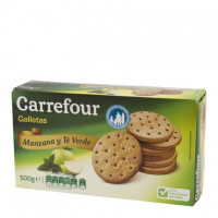 Galletas con Manzana y Té verde CARREFOUR 500 g.