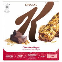 Barritas de cereales integrales con chocolate negro Special Kellogg's 6 unidades de 21,5 g.