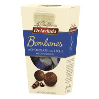 Bombones de chocolate con leche DELAVIUDA 150 g.