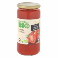 Tomate triturado primera ecológico Carrefour Bio sin gluten 660 g.