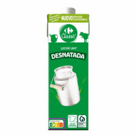 Leche desnatada CARREFOUR brik 1 l.