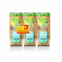 Bebida de soja natural ViveSoy pack de 3 briks de 250 ml.