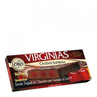 Turrón trufado de chocolate con guindas al licor VIRGINIAS 300 g.