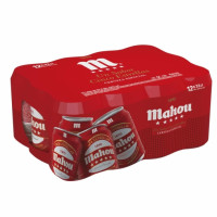 Cerveza Mahou 5 Estrellas especial pack de 12 latas de 33 cl.