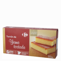 Turrón de yema tostada CARREFOUR Sensation sin gluten 250 g.
