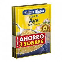 Sopa de ave con fideos Gallina Blanca pack de 3 sobres de 76 g.