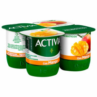 Bífidus con mango Danone ACTIVIA pack de 4 unidades de 120 g.