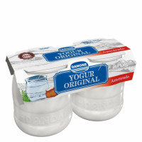 Yogur azucarado natural DANONE Original pack de 2 unidades de 130 g.