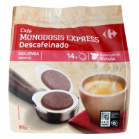 Café descafeinado express monodosis CARREFOUR 14 unidades de 7 g.