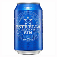 Cerveza Estrella Levante Lager 0,0 alcohol sin gluten lata 33 cl.
