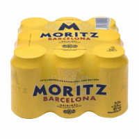 Cerveza rubia Moritz original pack de 9 latas de 33 cl.