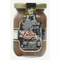 Filetes de anchoas en aceite de oliva LOLIN sin lactosa 100 g.