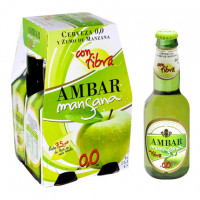 Cerveza manzana fibra 0,0 AMBAR pack 4x25 cl.