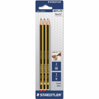 Pack 2 Lápices Grafito Staedtler Noris 120-2(HB) + 1 Lápiz 120-3(H)