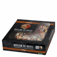 Roscón de Reyes mediano relleno de Trufa y Pepitas de Chocolate Carrefour Extra 850 g