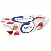 Yogur griego con fresas DANONE Oikos pack de 2 unidades de 110 g.