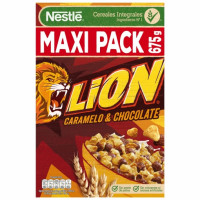 Cereales integrales con chocolate y caramelo Lion Nestlé 675 g.