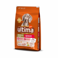 Pienso de pollo y arroz para perro adulto Medium Maxi Ultima Dog 7,5 Kg.