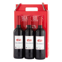 Estuche de vino D.O. "Ribera del Duero" tinto roble VEGA CUBILLAS pack 3x75 cl.