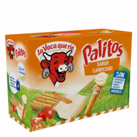 Queso en crema con palitos sabor campesino La Vaca que ríe 140 g.
