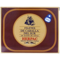 HERPAC filetes de caballa del Sur en aceite de oliva lata 250 g