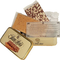SAN LUIS surtido de turrón blando duro y de chocolate con leche y almendra lata 600 g