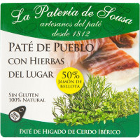 LA PATERIA DE SOUSA paté de hígado de cerdo ibérico de pueblo con hierbas del lugar sin gluten estuche 70 g