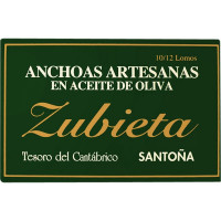 ZUBIETA lomos de anchoa de Santoña artesanas en aceite de oliva lata 120 g neto escurrido