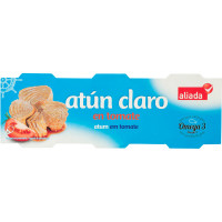 ALIADA atún claro en tomate pack 3 lata 52 g neto escurrido