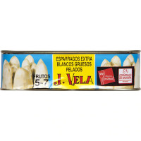 J. VELA espárragos blancos extra IGP de Navarra medio 5-7 piezas lata 250 g neto escurrido