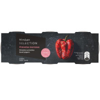 EL CORTE INGLES SELECTION pimientos morrones asados pack 3 lata 60 g neto escurrido