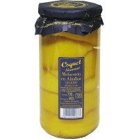 COQUET Gourmet melocotón en almíbar ligero en mitades extra frasco 400 g